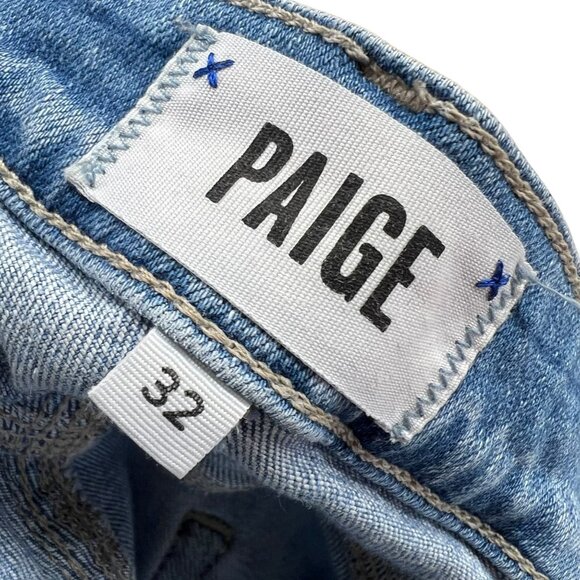Paige Verdugo Ankle Ariza Destructed Jeans Distressed Blue Slim fit Size 32 - Picture 7 of 11